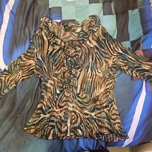 Stylish Multicolor Ruffled Women's Top